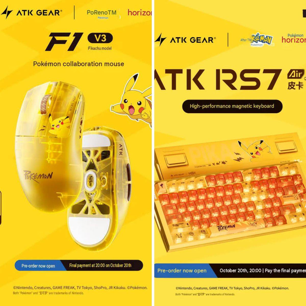 ATK Bawa Pikachu ke Mouse F1 V3 Ultimate+ dan Keyboard RS7 Air