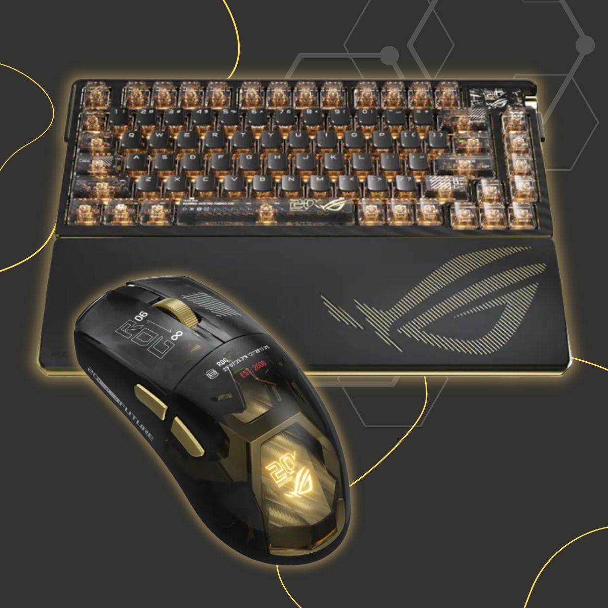 ASUS Rilis Keyboard dan Mouse ROG Edisi 20 Tahun Pake Emas Beneran!