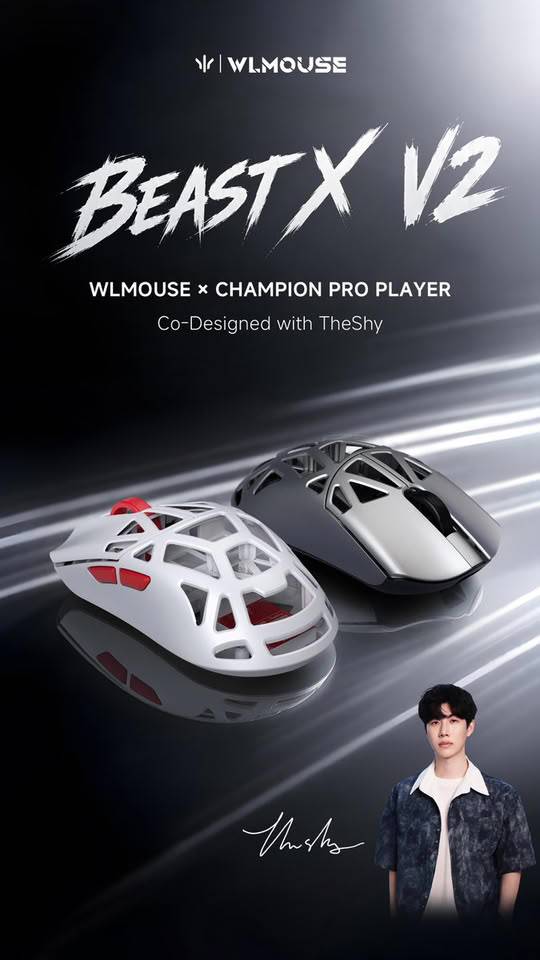 WLMouse Beast X2: Mouse Magnesium 41–48 Gram dengan Receiver Touchscreen